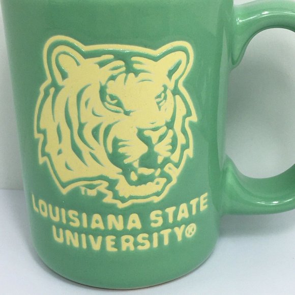 Louisiana State University LSU Coffee Mugs Mike The Tiger Green Cup Cat College - Picture 3 of 12
